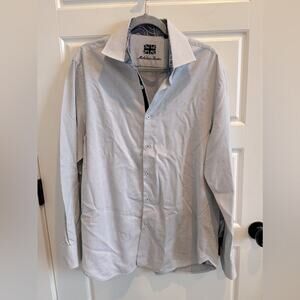 Michelsons of London Men's Dots Dress Button Shirt -Paisley Trim